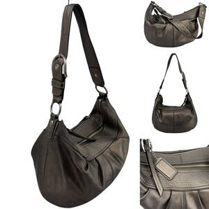 Coach Silver Metallic Pewter Buckle Shoulder Bag  F13731 Y2K